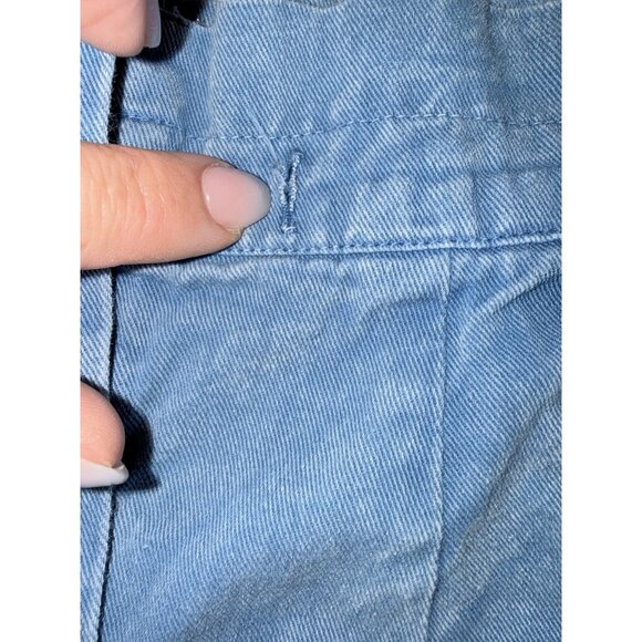 Earthbound Pants Medium Blue Denim Like Cotton  Wash Boho Hippie Wide Leg 1E - Picture 6 of 7